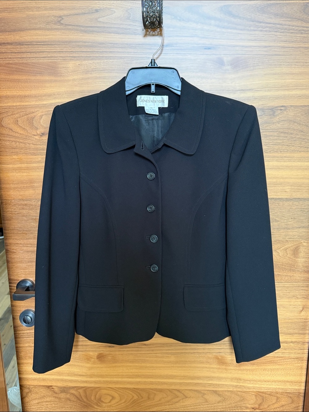 Jones New York Black Classic Button-Front Blazer